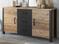 Dressoir OLIANNE 2 deuren 3 lades appenzeller sparren/zwart - thumbnail