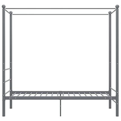 Hemelbedframe metaal grijs 90x200 cm