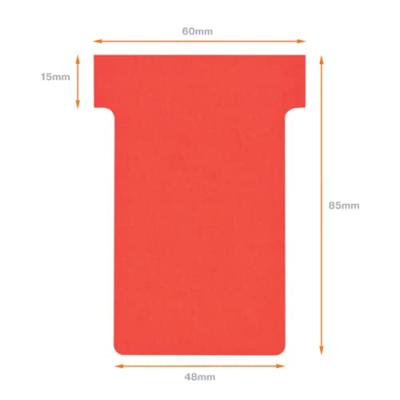 Nobo T-planbordkaarten index 2, ft 85 x 60 mm, rood - thumbnail