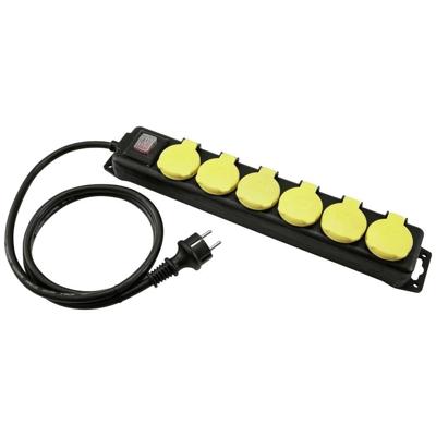 Eurolite EUROLITE Distributor 6-fold IP44 bk 1.5m