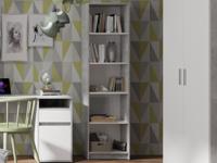 Boekenkast SAMMOU 5 vakken beton/wit - thumbnail