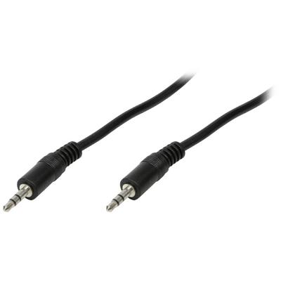 LogiLink CA1049 Jackplug Audio Aansluitkabel [1x - 1x ] 1.00 m Zwart (mat)