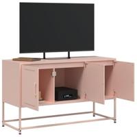 Tv-meubel 100,5x39x60,5 cm staal roze - thumbnail