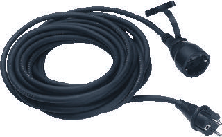 Verlengkabel 10 meter 3x2.5mm² rubber stekker contrastekker aangespoten