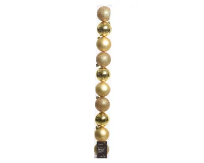 Kerstballen 6cm kunststof goud 10-dlg