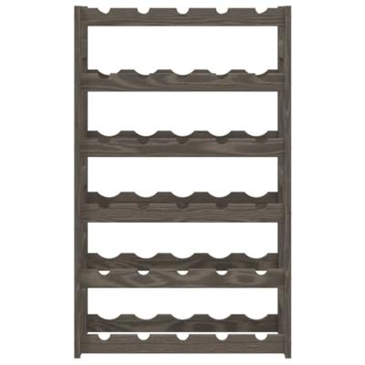 Wijnrek voor 30 flessen massief grenenhout grijs