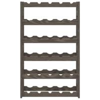 Wijnrek voor 30 flessen massief grenenhout grijs - thumbnail