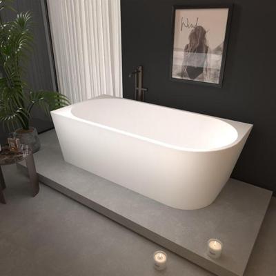 ZEZA Grand half vrijstaand hoekbad - links - 180x80x58cm - met afvoer - acryl - glans wit 6103-1 L