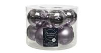 Kerstballen Glas Ø6cm Lila 10st - thumbnail