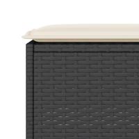 3-delige Tuinbarset met kussens poly rattan zwart - thumbnail