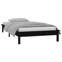 Bedframe LED massief hout zwart 90x200 cm - thumbnail