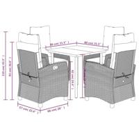 5-delige Tuinset met kussens poly rattan gemengd beige - thumbnail