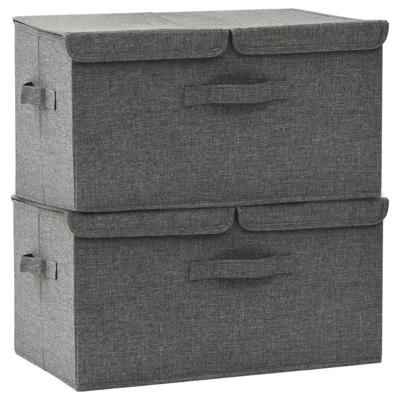 VidaXL Opbergboxen 2 st 50x30x25 cm stof antracietkleurig