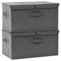 VidaXL Opbergboxen 2 st 50x30x25 cm stof antracietkleurig - thumbnail