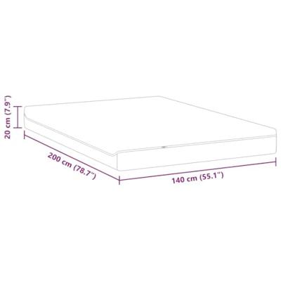 Matrassen Wit, Grijs 140 x 200 cm 100% polyester jacquard stof