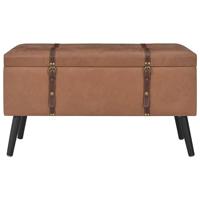 Opbergkrukken 3 st kunstleer bruin - thumbnail