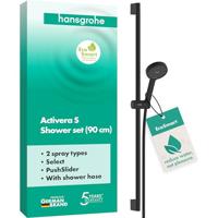 hansgrohe Activera S doucheset 95 - 2jet - EcoSmart - met glijstang 90cm - mat zwart 28046670 - thumbnail