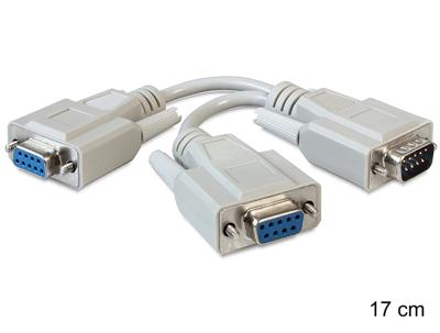 Delock 65403 Adapter Serieel D-Sub9 male > 2 x female 17cm