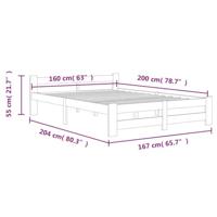Bedframe massief grenenhout honingbruin 160x200 cm - thumbnail
