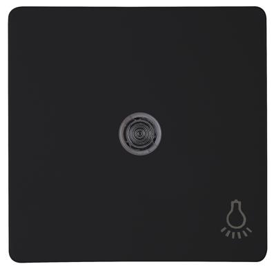 HK05 - bedieningswip wip met lens en symbool "Licht", met bevestigingsplaat, mat-zwart