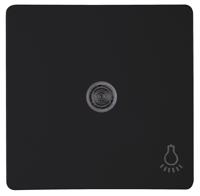 HK05 - bedieningswip wip met lens en symbool "Licht", met bevestigingsplaat, mat-zwart - thumbnail