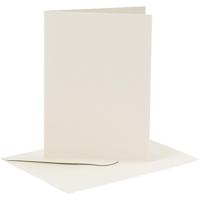 Creativ Company Kaarten en enveloppen, afmeting kaart 10,5x15 cm, afmeting envelop 11,5x16,5 cm, 110+230 gr, off-white, 6 set/ 1 doos - thumbnail