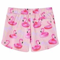 Kindershorts met trekkoord flamingozwembandprint 116 lichtroze - thumbnail