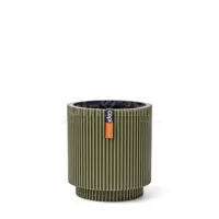 Capi Bloempot Cilinder Groove Groen Ø23cm - thumbnail