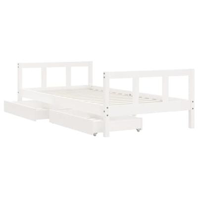 Kinderbedframe met lades 90x190 cm massief grenenhout wit Kinderbedframe met lades 90x190 cm massief grenenhout wit