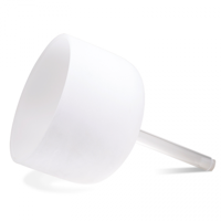 Witte Kristallen Klankschaal met Handgreep - D-toon 432 Hz - thumbnail