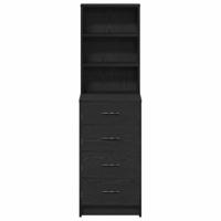 Highboard met lade Zwart eiken 40 x 41 x 135 cm Bewerkt hout - thumbnail