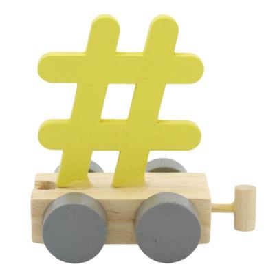 JeP kids houten treinletter # hashtag-geel