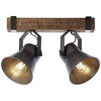 Brilliant 2-lichts plafondlampDecca zwart met bruin - 85829/46 - thumbnail