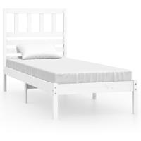 Bedframe zonder matras massief grenenhout wit 120x190 cm - thumbnail