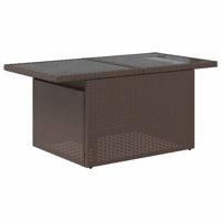9-delige Loungeset met kussens poly rattan bruin - thumbnail