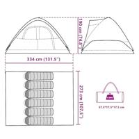 Koepeltent 6-persoons waterdicht verduisterend stof wit - thumbnail
