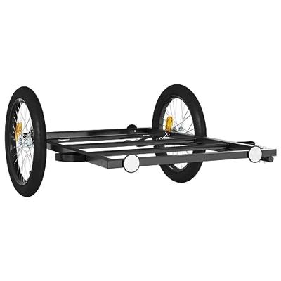 VidaXL Fietstrailer 135x68x37 cm ijzer zwart