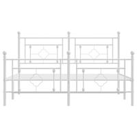 Bedframe met hoofd- en voeteneinde metaal wit 160x200 cm - thumbnail