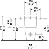 Toilet Duravit D-Neo Staand Voor Reservoir Rimless Diepspoel 65 cm Hoogglans Wit Duravit - thumbnail