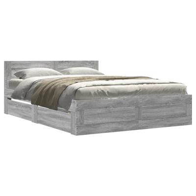Bedframe met hoofdeinde bewerkt hout grijs sonoma 120x200 cm - thumbnail