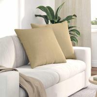 Sofa Kussens 2 pcs Grijs groen 60 x 60 cm Katoen Stof - thumbnail