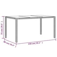 7-delige Tuinset met kussens poly rattan en glas beige - thumbnail