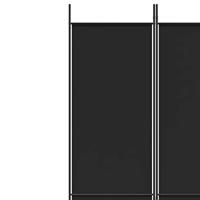 Kamerscherm met 6 panelen 300x220 cm stof zwart - thumbnail