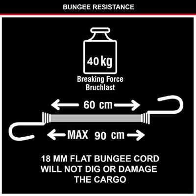 Masterlock Flat bungee 60cm - colour : reddouble reverse hook 3224EURDAT