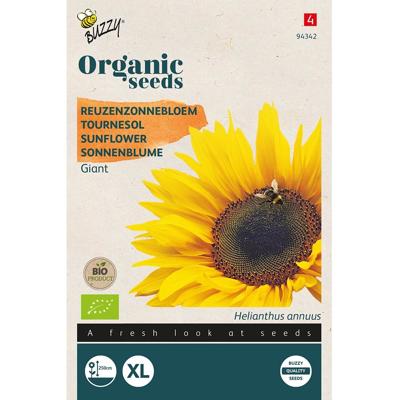Zaden Organic Helianthus Reuzenzonnebloem giganteus (BIO) Buzzy - Buzzy