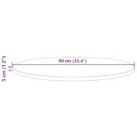 Tafelblad rond 90x3 cm massief grenenhout wit - thumbnail