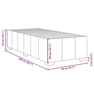 Bedframe zonder matras 80x200 cm stof lichtgrijs - thumbnail