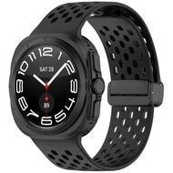 D-buckle siliconen sportband - Zwart - Samsung Galaxy Watch Ultra 47mm