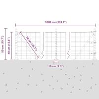 VidaXL Hek met paal groen 0,4 x 10 m staal en pvc - thumbnail