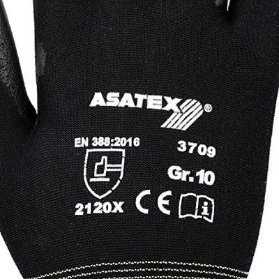 Asatex Handschoen | maat 9 zwart | polyamide m. Soft-polyurethaan | polyamide m. Soft-polyurethaan | 12 paar - 3709/9 3709/9